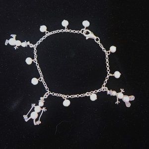 Sterling silver and real pearl bracelet